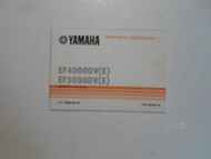 1984 Yamaha EF4000DV EF5000DV Portable Generator Owners Manual FACTORY OEM DEAL