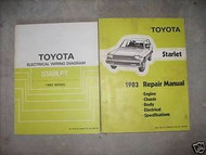1983 Toyota Starlet Service Shop Repair Manual Set OEM W Electrical Wiring Book