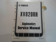 1982 Yamaha XV920RH Supplementary Service Manual FACTORY OEM BOOK 82 FACTORY