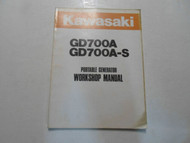 1980s 90s Kawasaki GD700A GD700A-S A S Portable Generator Workshop Manual DAMAGE