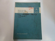 1980 MERCEDES Passenger Cars Introduction Into Service Manual WATER DAMAGED WORN