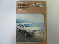 1980 Chevrolet Chevy Citation Service Shop Repair Manual 80 Clymer A245