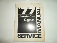 1977 Arctic Cat Lynx Service Repair Manual FACTORY OEM WATER DAMAGED BOOK 77