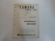 1973 Yamaha Snowmobile EW 433C Parts List Manual WATER DAMAGED FACTORY OEM