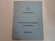 1968 1979 Mercedes Benz Emission Control System Test Programs Manual FACTORY OEM