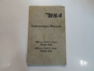 1963 BSA 500 c.c. O.H.V Star Model A50 650 A65 Instruction Manual FACTORY WORN