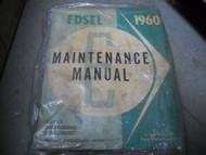 1960 Ford Edsel Maintenance Service Shop Repair Manual Ford 1960 Book OEM