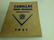 1951 Cadillac Shop Service Repair Manual FACTORY Supplement Slight Water DMG
