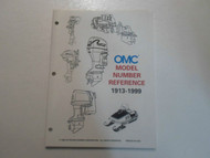 1914-1999 OMC Model Reference Number Manual Johnson Evinrude OMC FACTORY OEM