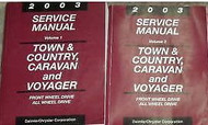 2003 DODGE CARAVAN CHRYSLER TOWN & COUNTRY VOYAGER Service Shop Manual Set OEM