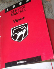 1992 Dodge Viper Coupe Roadster Service Shop Repair Workshop Manual Brand New