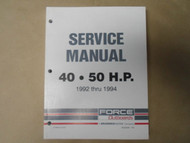 1992 1993 1994 Force Outboards 40/50 HP Service Shop Manual 90-823265 Boat
