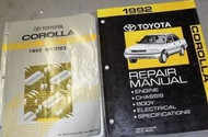 1992 TOYOTA COROLLA Service Repair Shop Manual SET OEM BOOKS FACTORY BOOKS 1992