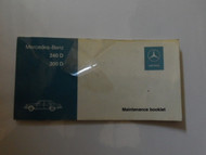 Mercedes Benz Model 240D 300D Maintenance Booklet Manual FACTORY OEM WORN