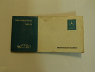 Mercedes Benz Model 240 D 240D Maintenance Booklet Manual FACTORY OEM WORN