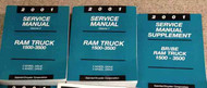 2001 Dodge Ram Truck DIESEL 1500 2500 3500 Service Shop Repair Manual Set w sup