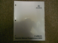 2002 Acura NSX Service Repair Shop Manual Supplement FACTORY NEW BOOK 02 DEAL