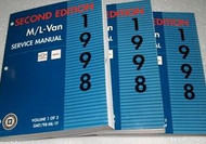 1998 GMC SAFARI & ASTRO VAN ML VAN Service Shop Repair Manual Set 2ND EDITION