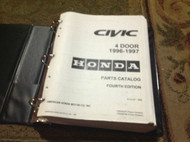 1996 1997 Honda CIVIC 4 DOOR Parts Catalog Shop Manual Book Factory 4TH EDITION