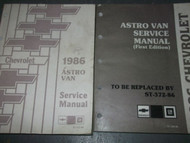 1986 86 CHEVY ASTRO VAN Service Repair Shop Manual SET OEM DEALERSHIP BOOKS HUGE