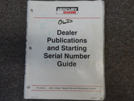Mercury Marine Dealer Publications & Starting Serial Number Guide Manual DAMAGED