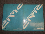 1988 HONDA CIVIC Service Shop Repair Manual 2 VOLUME SET WATER DAMAGED