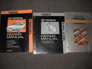 1996 TOYOTA TERCEL Service Shop Repair Manual Set OEM FACTORY 3 VOLUME SET