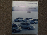 2004 Suzuki Genuine Accessories Confidential Pricing & Application Guide Manual