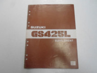 1980 Suzuki GS425L Supplement Service Shop Manual MINOR WEAR OEM 80 DEALERSHIP