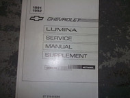 1991 1992 Chevy Lumina Methanol Service Shop Repair Manual Supplement OEM