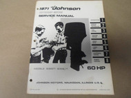 1971 Johnson Outboards Service Manual 60 HP 60ES71 60ESL71 OEM Boat x