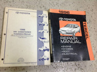 1996 TOYOTA TERCEL Service Shop Repair Manual Set W AIR CONDITION INSTALLATION B
