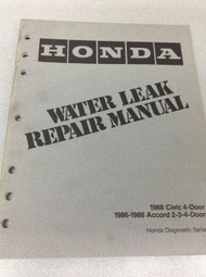1988 Honda Civic 4 DOOR & 1986 1987 1988 HONDA ACCORD Water Leak Manual OEM