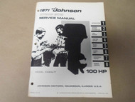 1971 Johnson Outboards Service Manual 100 HP 100ESL71 OEM Boat x
