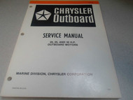1982 Chrysler Outboard Service Manual 20 25 30 HP Outboard Motors OB 3786 OEM