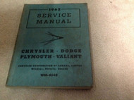 1959 1962 CHRYSLER DODGE PLYMOUTH VALIANT Service Shop Repair Manual WM-4548 OEM