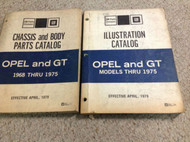 1968 1969 1970 1972 1973 1975 BUICK OPEL & OPEL GT Parts Catalog Manual SET x