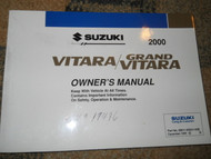2000 SUZUKI VITARA & GRAND VITARA Factory Owners Manual OEM FACTORY BOOK NEW