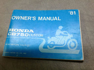 1981 HONDA CB750 CB 750 CUSTOM Owners Manual NEW FACTORY DEALERSHIP 81