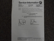 1980s 1990s 2000s BMW Service information Bulletins Manual General Information