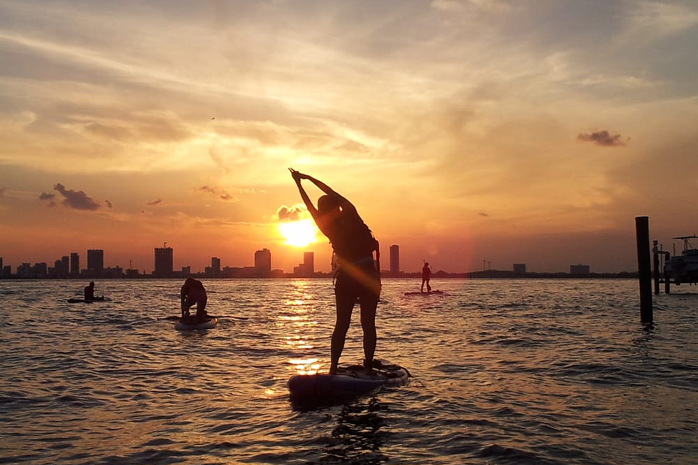 sunset paddle winter solstice