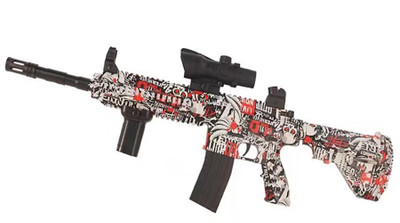 Gel Ball Blaster M416K Full Auto Rechargeable in Graffiti Red