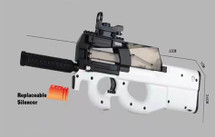 Gel Ball Blaster P90 Fully Automatic Rechargeable Battery in Full White (P90-FWH)