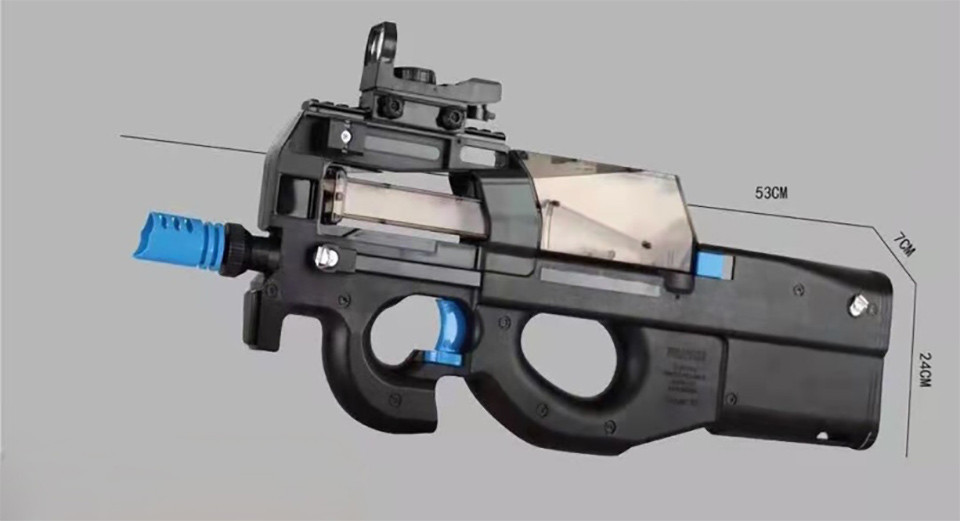 Gel Ball Blaster P90 Fully Automatic Rechargeable Battery in Black