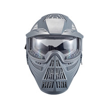 Airsoft Full Face Mask with Plastic Lens in Battle Grey