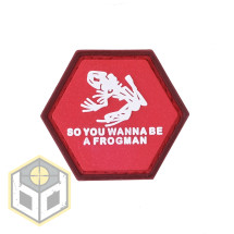 US NAVY SEALS FROGMAN SPECIAL WARFARE RED BALLISTIC HEX PATCH (BH00060)