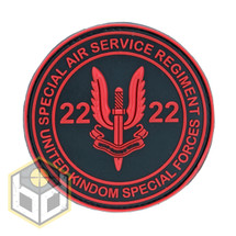 UK SPECIAL AIR SERVICE PVC PATCH RED ON BLACK (UKSF-RED)