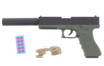 Shell Ejecting Toy Pistol With Foam Bullets in Green