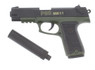 Shell Ejecting Pistol P85 MK11 in Green With Silencer