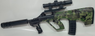 Gel Ball Blaster AUG Full Auto Rechargeable in Green Camouflage